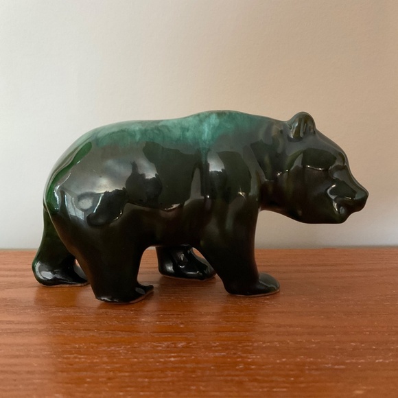 Vintage Evangeline Pottery Ceramic Green Drip Glaze - Bear - Picture 15 of 16